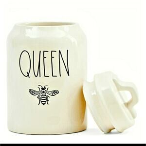 Rae Dunn Queen bee ceramic Canister Popular item for coffee pods cosmetics Gift